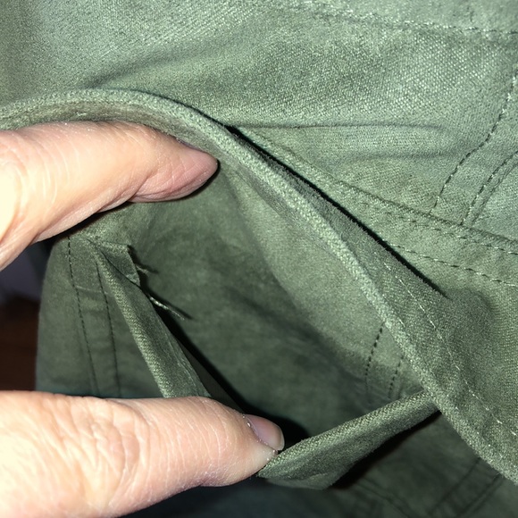 3/$20 - I❤️Ronson Army Green Vegan Suede Skirt - Picture 6 of 10